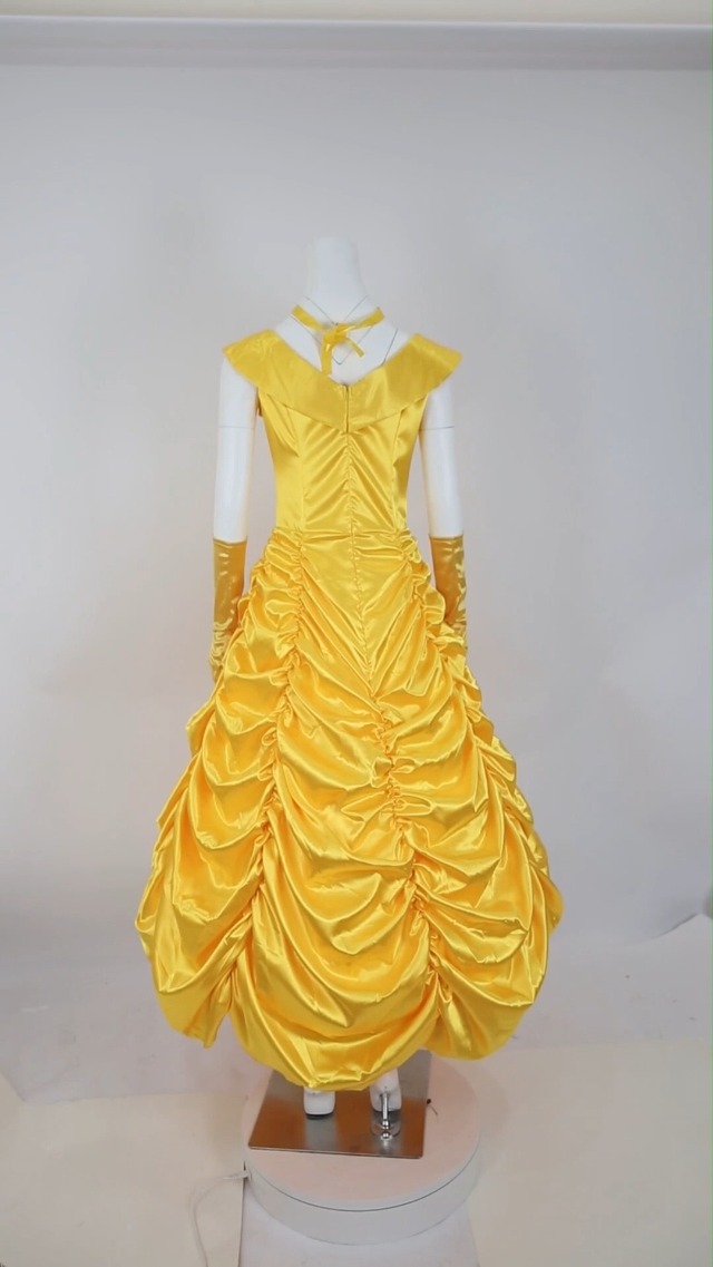 Amazon.com: Drofe Princess Dress Costume for Women Yellow Dress Prom Party  Adult (S) : Clothing, Shoes & Jewelry
