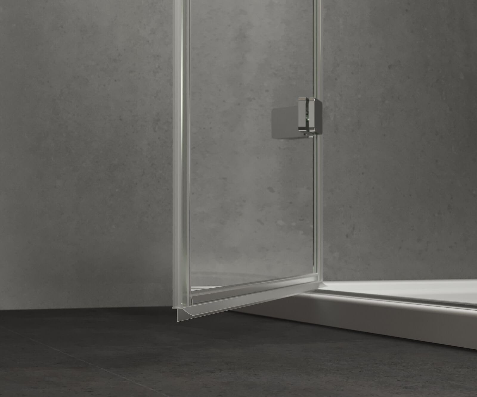 Duschkabine Viertelkreis 80x80 cm Runddusche Duschabtrennung Höhe 185cm