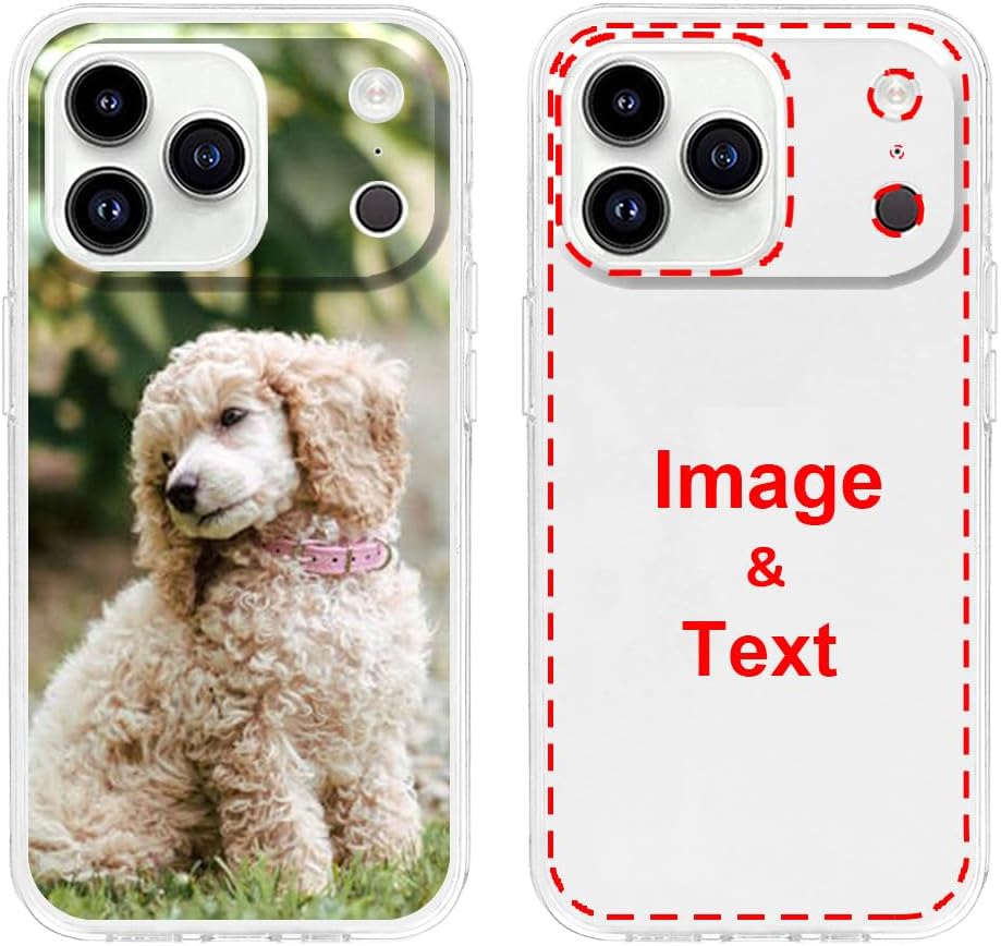 Custom Case for Apple iPhone 17 Pro Max, Customized Personalized with Photo Image Text Picture Design Make Your Own Phone Cases Covers [Clear Soft TPU Slim Shockproof](FXT-CR-P1) - Amazon product rated Grade A