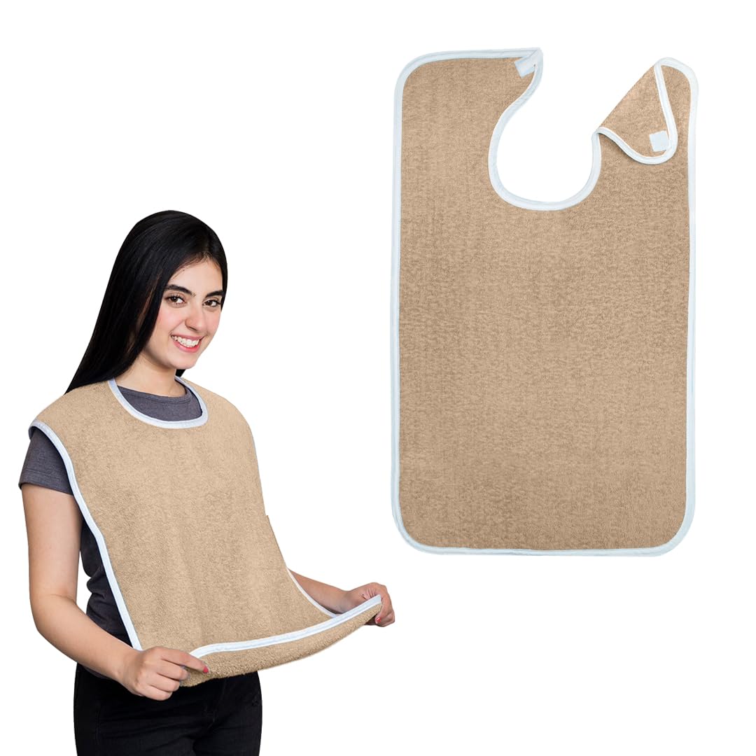 Avalon Towels Adult Bibs for Women 100% Cotton Bib for Adults for Eating - Terry Cloth Adult Bibs for Men Clothing Protectors