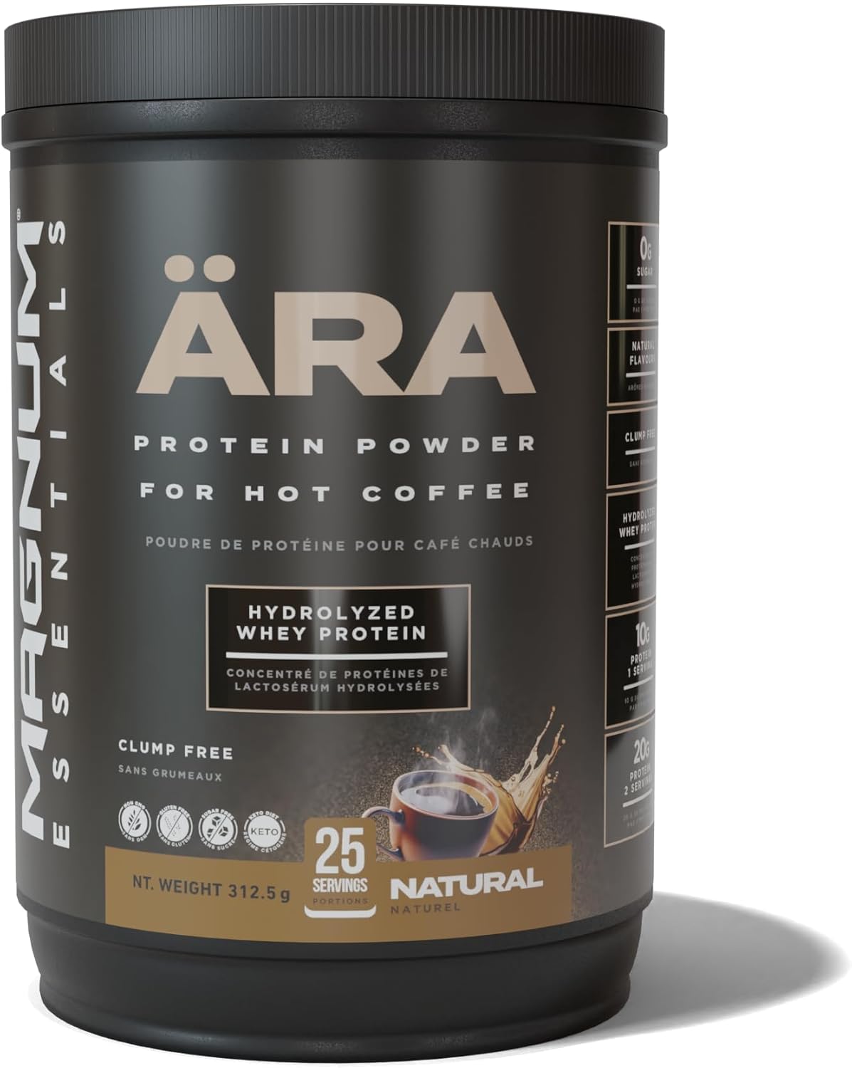 Ära Natural High Protein Powder Tub for Hot Coffee GlutenFree, Clump