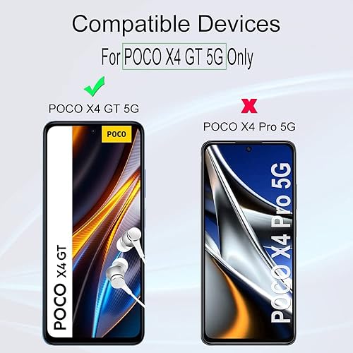 Miniatura 2 de Ibywind Protector de pantalla para Xiaomi Poco X4 GT 5G, 2 unidades, vidrio templado de dureza 9H y protector de lente de cámara, con marco