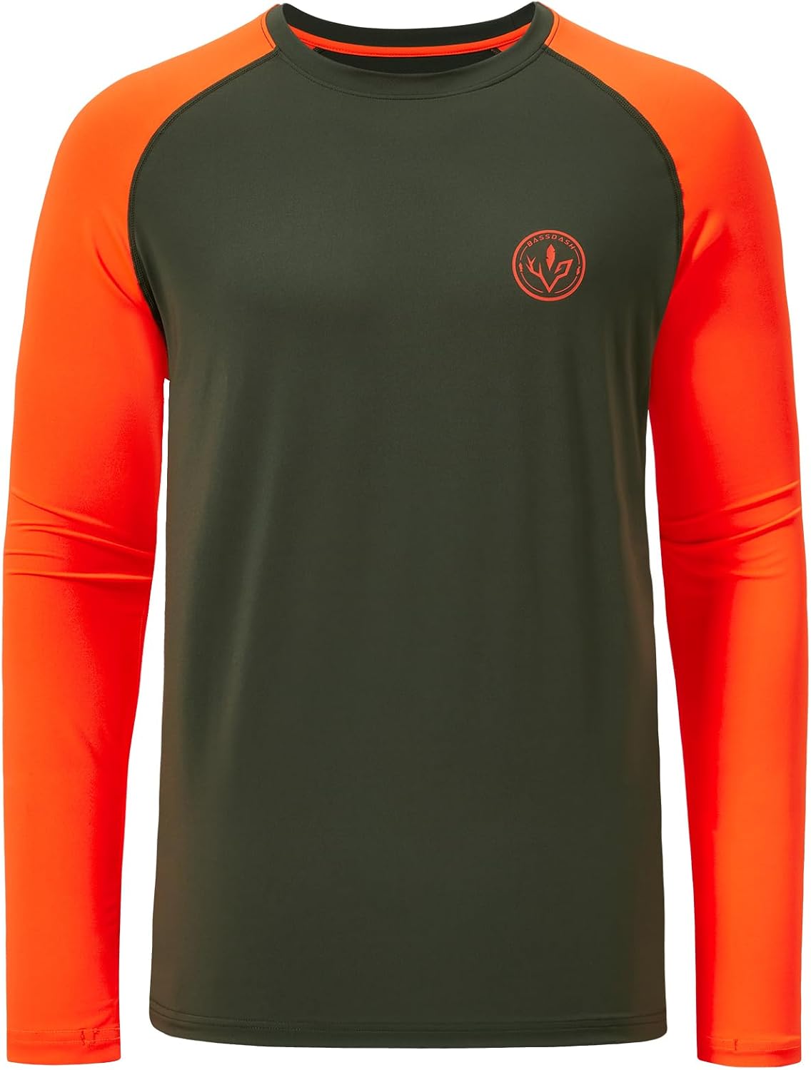 BASSDASH Men’s Lightweight Camo Hunting Shirt UPF 50+ Sun Protection Long Sleeve Hiking Fishing Performance Tee Mesh Panels