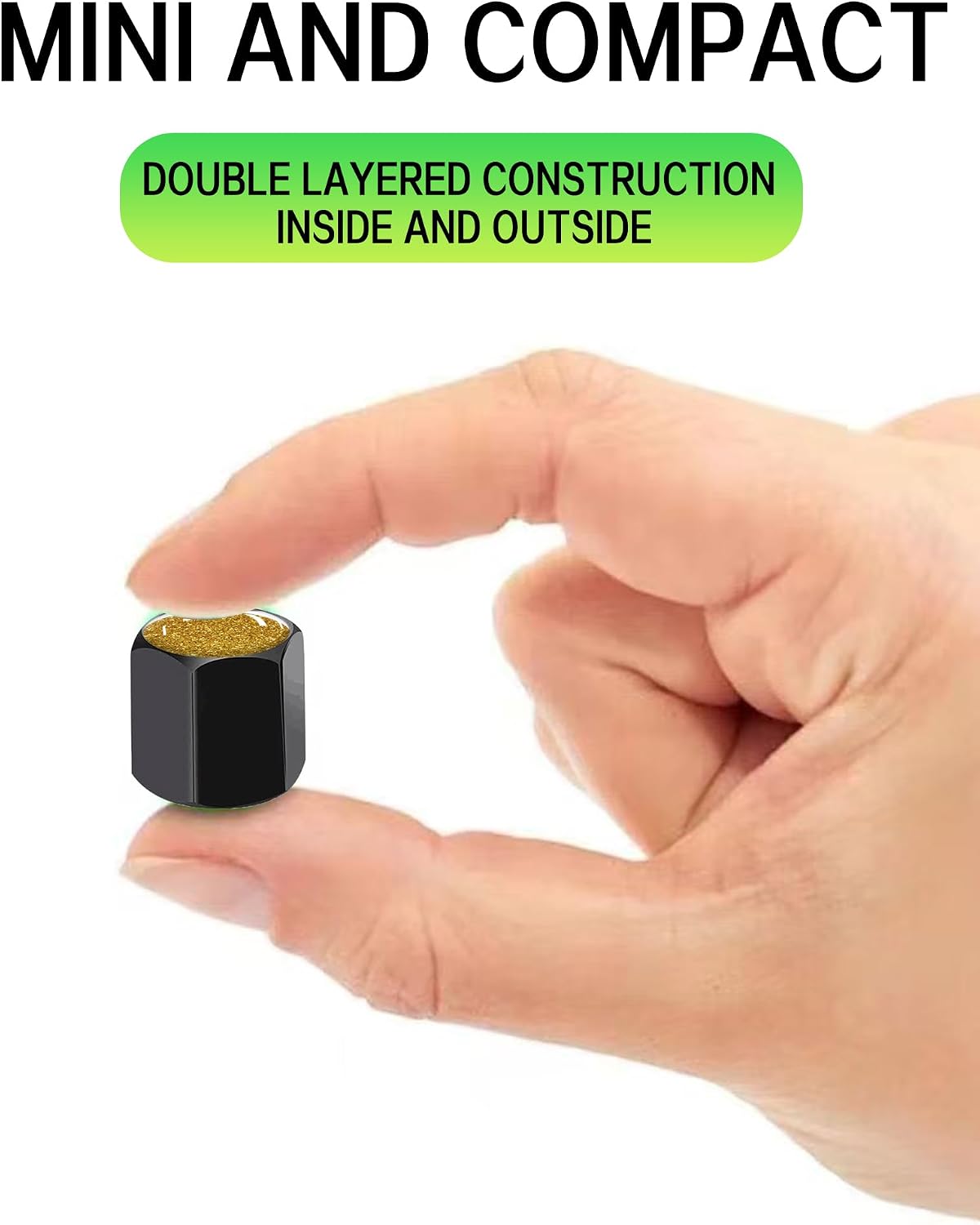 Tire Valve Stem Caps 4 Pack, Car Wheel Stem Caps,Aluminum Air Valve Covers Universal Fit for Cars, SUVs,Trucks, Bikes, and Motorcycles(Gold Glitter) image 5