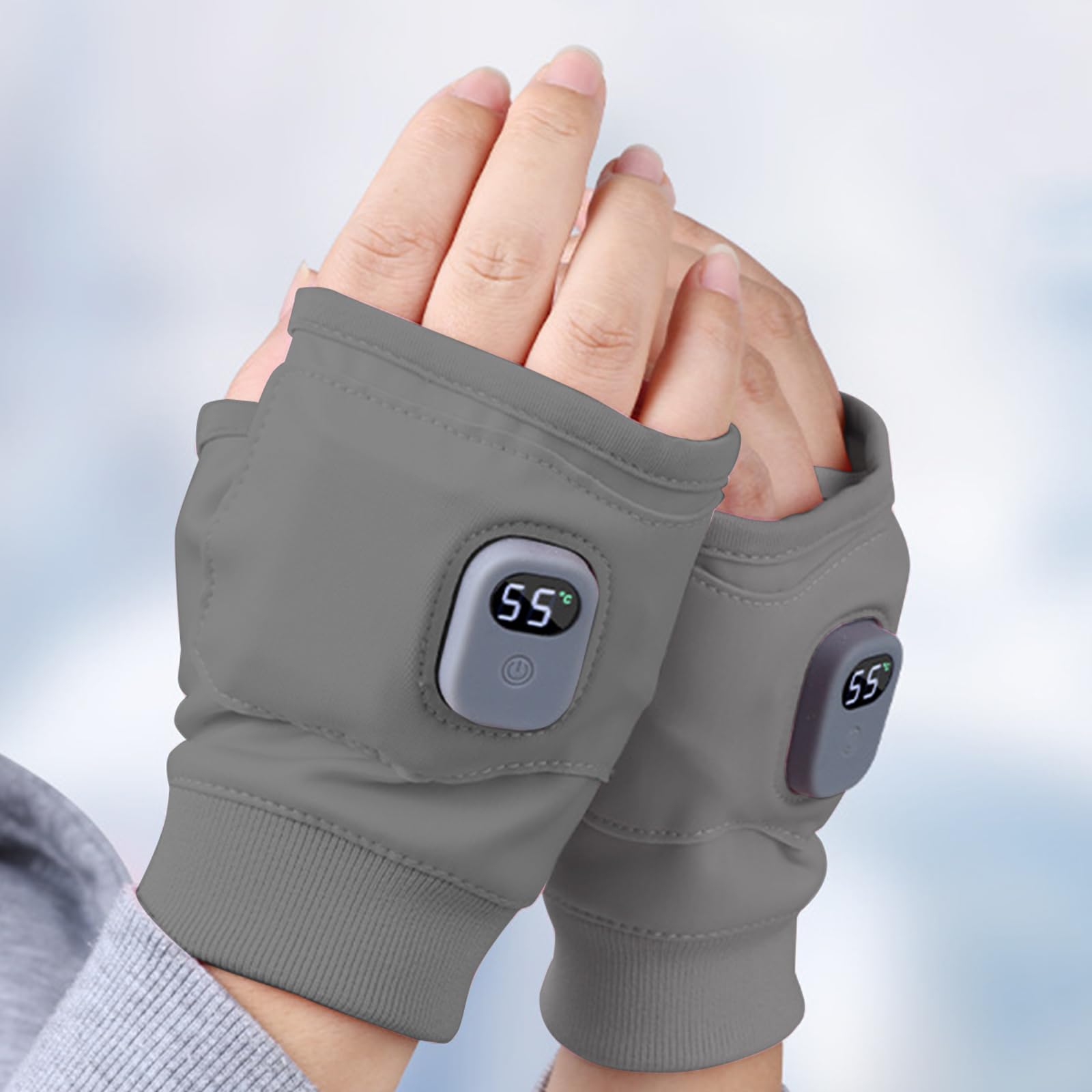 Guantes calentadores de manos eléctricos, recargables, control de temperatura de 3 niveles para ciclismo, correr y senderismo