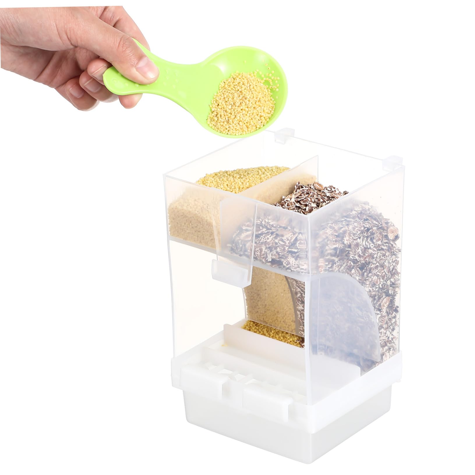 Kisangel 5 Juegos De Comederos para Pájaros Cucharas Comederos para Pájaros Soporte para Alimentos para Periquitos Alimentador De Jaula para Accesorios para Jaulas De