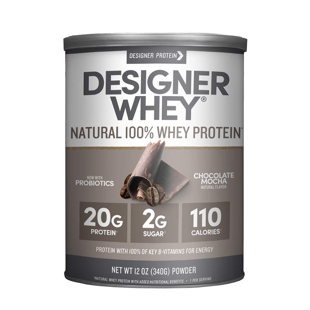 Designer Whey Protein Powder, Chocolate Mocha, 12 Ounce, Non GMO, Made in the USA