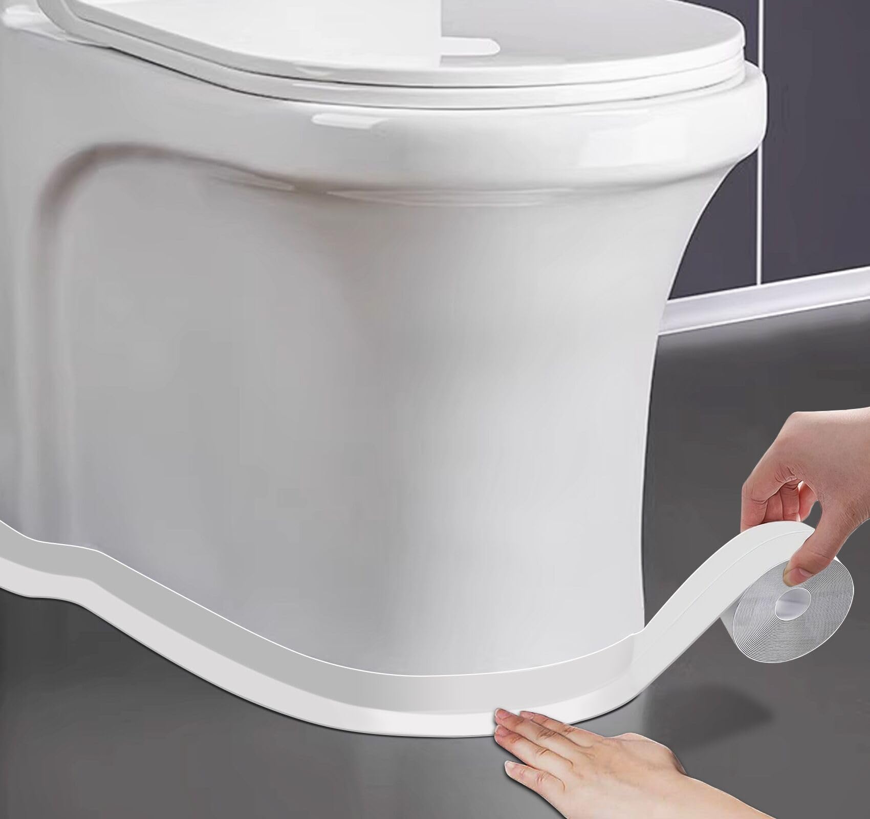 Sponsored Ad - Caulk Tape Waterproof Self Adhesive, 2 Rolls White Toilet Caulk Sealant Tape, Shower Seal Strip for Kitchen, Countertop, Bathroom, Sink, Toilet Edge Protector with Sealing Tool (1.5"x16.4Ft)