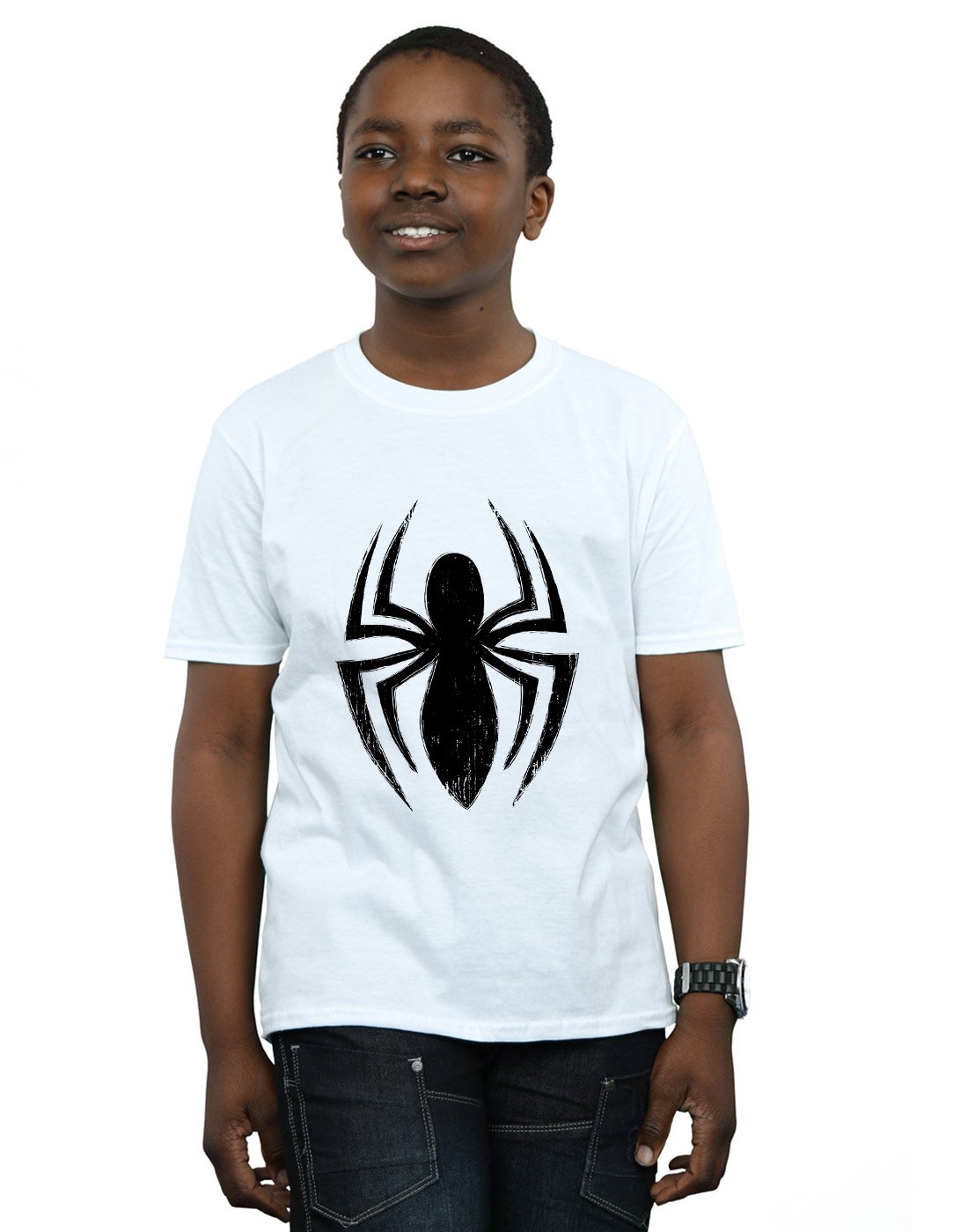 Absolute Cult Boys White Marvel Spider-Man Ultimate Spider Logo T-Shirt 3-4 Years
