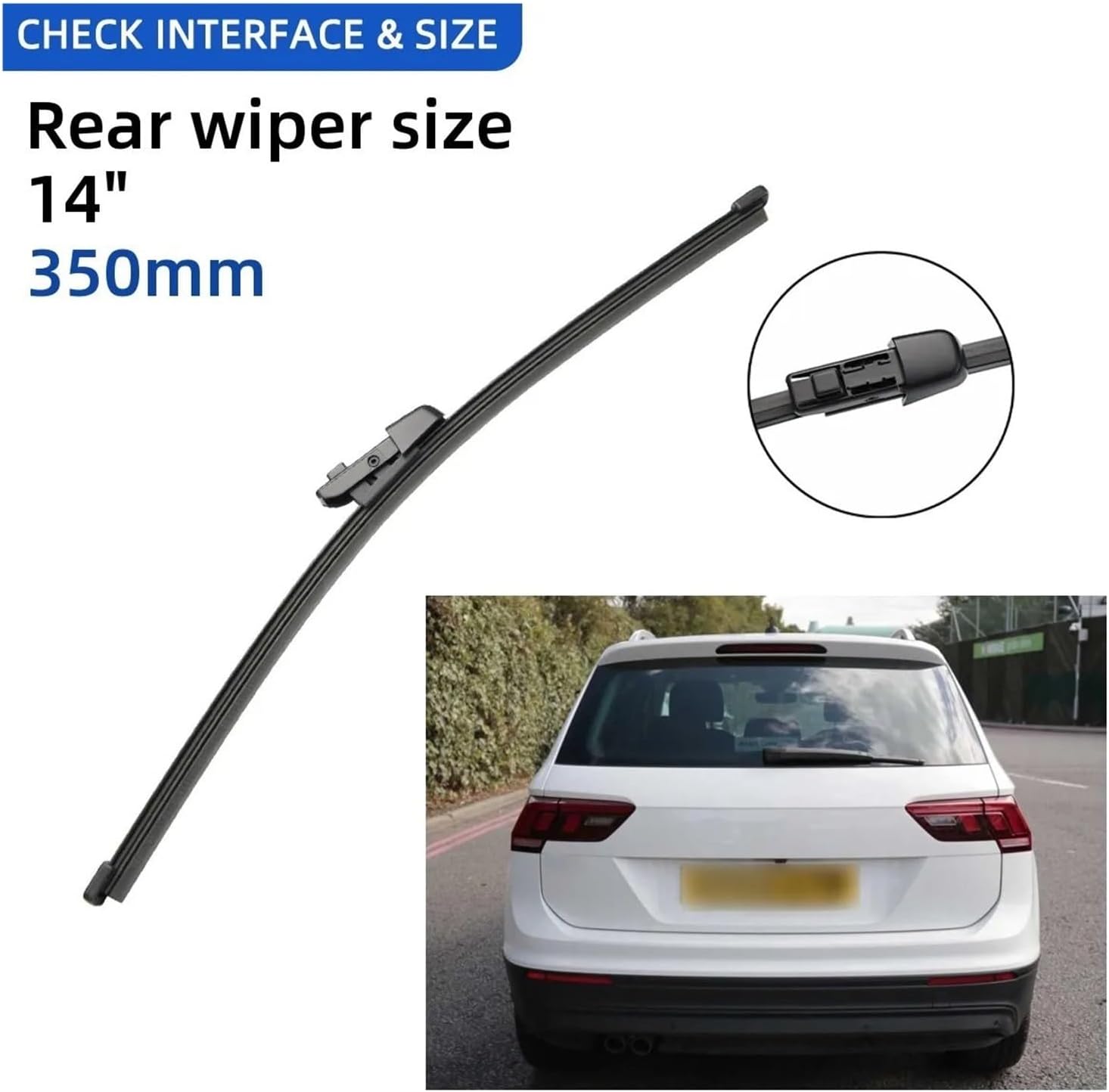 Wiper Refills For Tiguan MK2 2017 2018 2019 2020 26"+21"+14" Front Rear Wiper 3PCS
