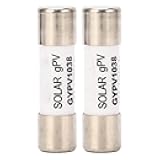 Solar PV 1000VDC 30A for Photovoltaic Power Station and Inverter Rectifier System - Porcelain Tube with Quartz Core Arc Medium for Short Circuit Protection - 2 Pack