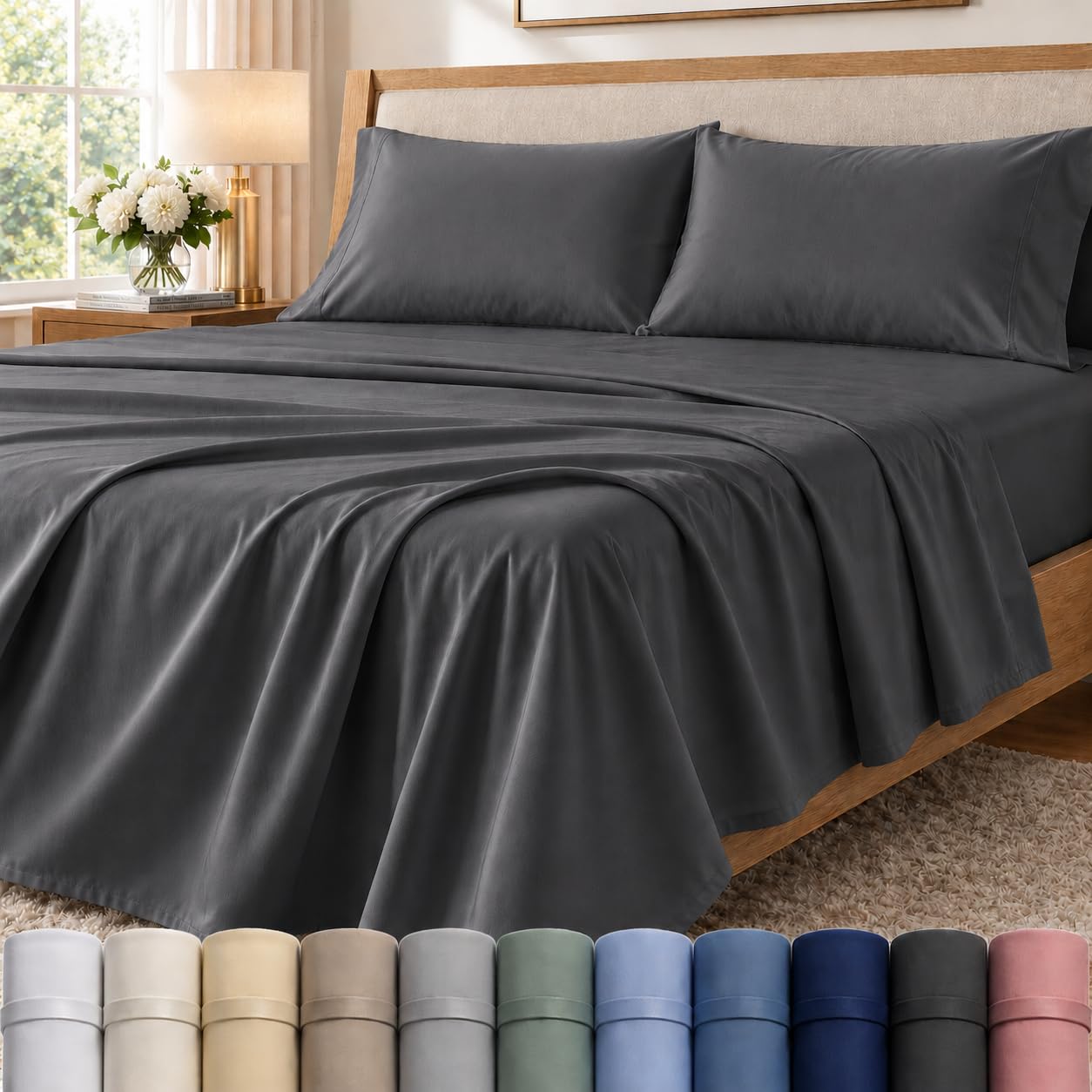 CHATEAU HOME COLLECTION 400 Thread Count Cotton Twin Sheet Set