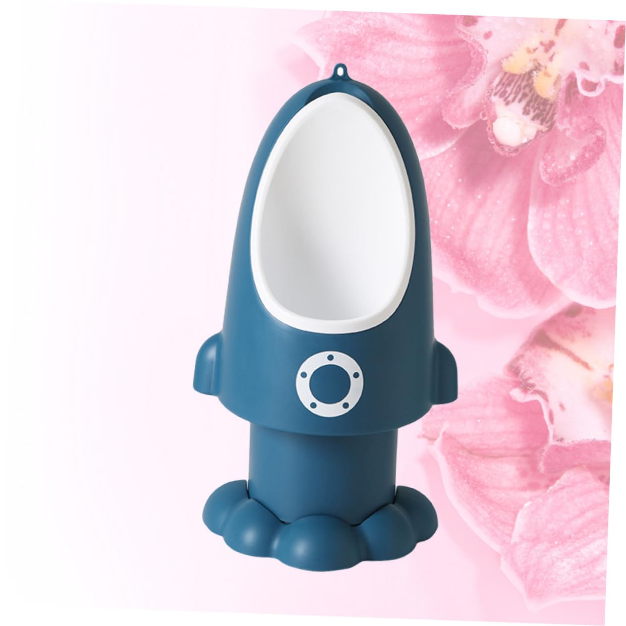 Adjustable Boys Urinal Potty Rocket Shape Cartoon Design Training Stand for Easy to Install and Wash Deep Sea Blue