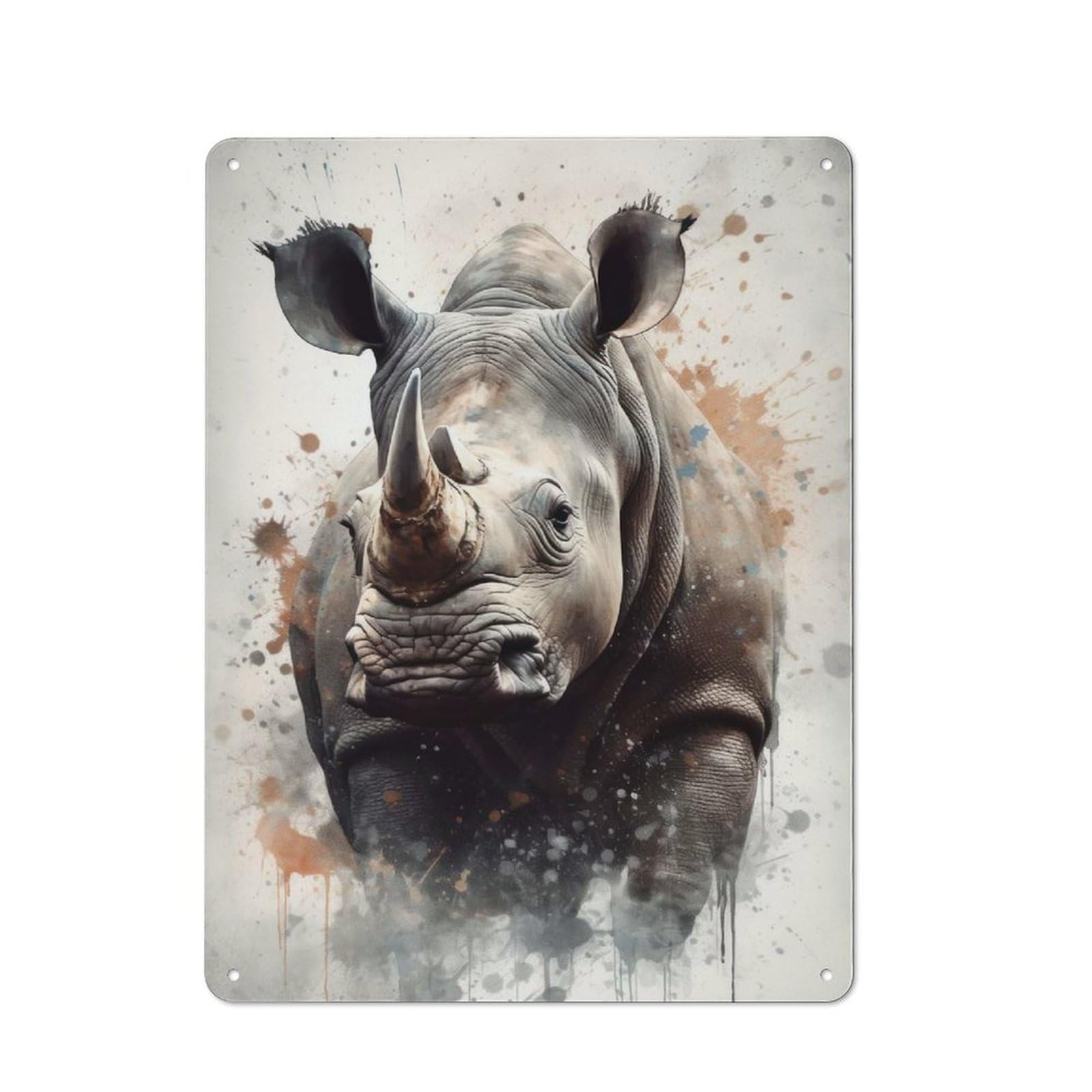 Junmoney Rhinoceros Beauty For Man Cave Or Games Room, Retro Metal Plaque 40X30cm, For Metal Sign Collectors, For Garage And Workshop Walls