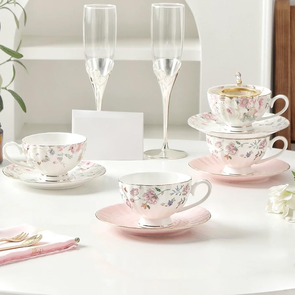 4-częściowy zestaw filiżanek do espresso i spodków, ceramiczny zestaw filiżanek do kawy i spodków, pojemniki na kawę do specjalnych napojów kawowych i herbaty