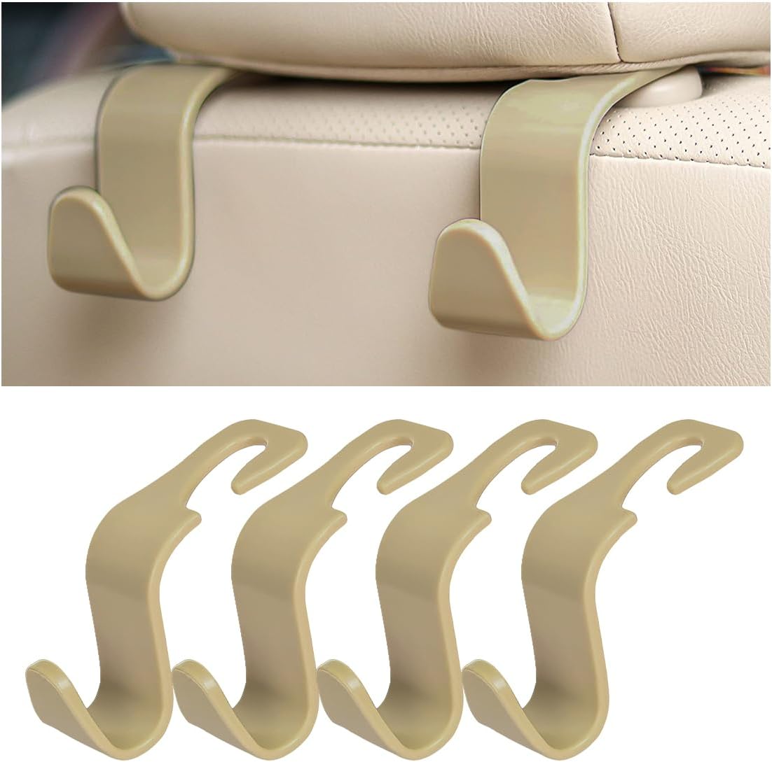 Hanemia 4PCS Car Seat Headrest Hooks, Auto Back Seat Hanger - View #3