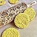 DAMASCUS ROSES Embossed Rolling Pin Wooden Embossing Dough Roller for Cookies and Ceramic by Algis Crafts
