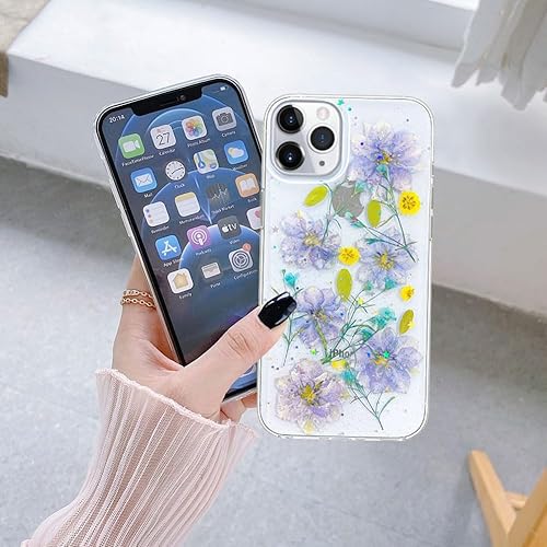 Miniatura 4 de Abbery Funda diseñada para iPhone 11 Pro, bonita funda con purpurina brillante transparente con diseño de silicona suave, goma de poliuretano