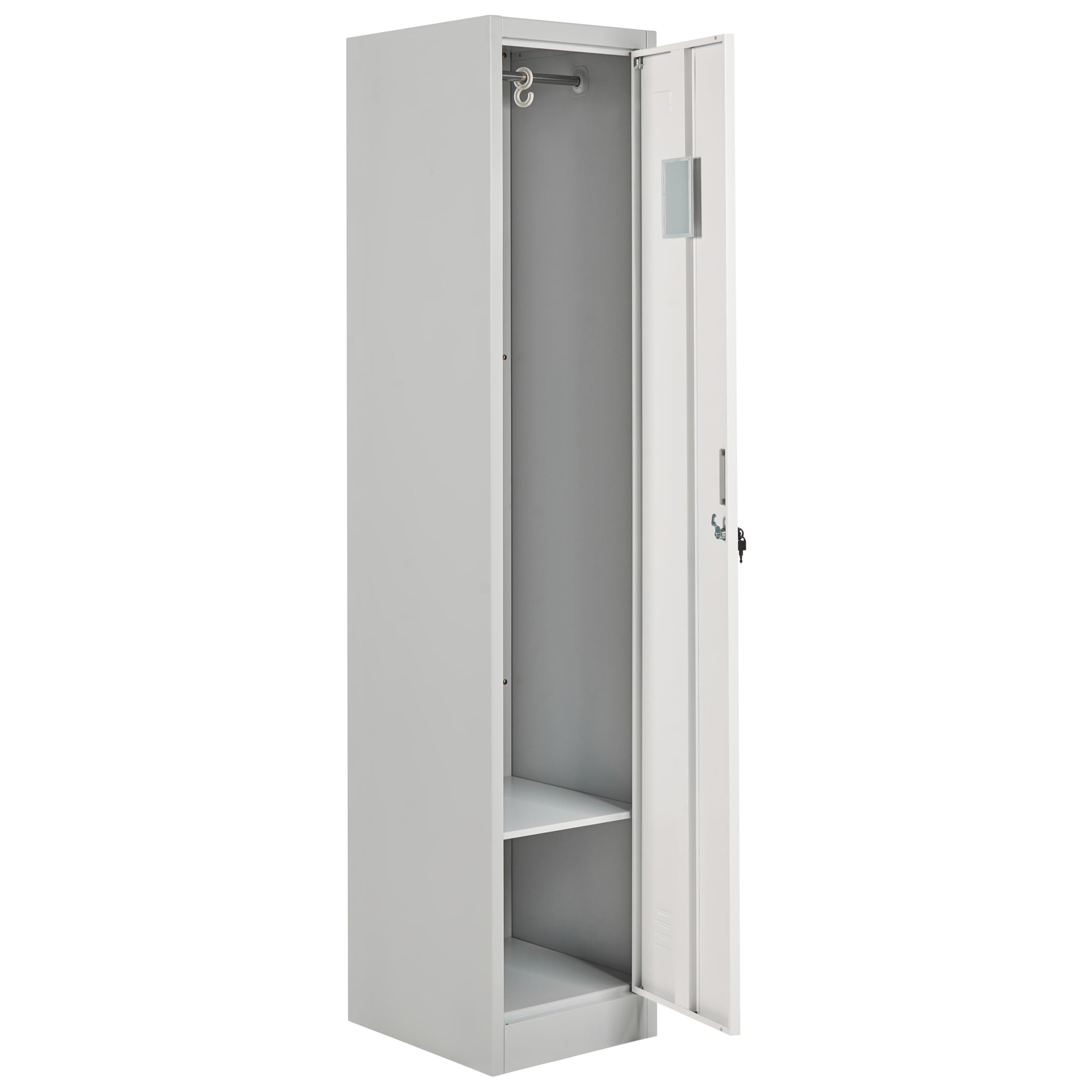 Einzelspind Umkleideschrank 1-türig Metall weiß / grau abschließbar Athlete