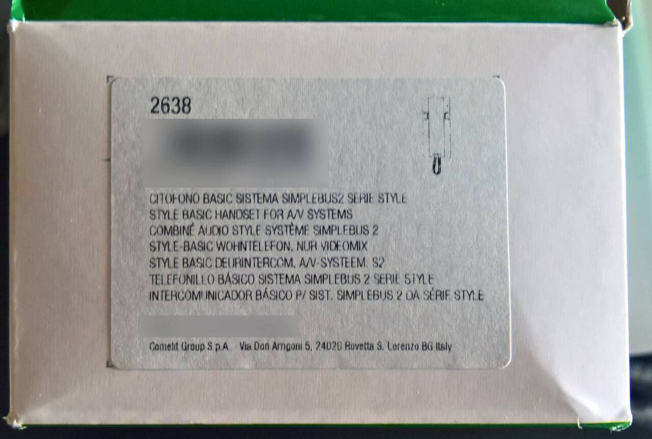 Close-up of Comelit 2638 dipswitches and wiring