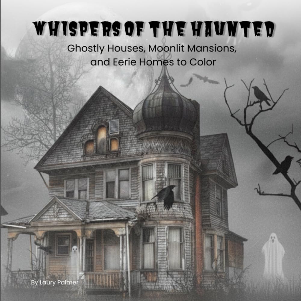 Whispers of the Haunted: Ghostly Houses, Moonlit Mansions, and Eerie Homes to Color
