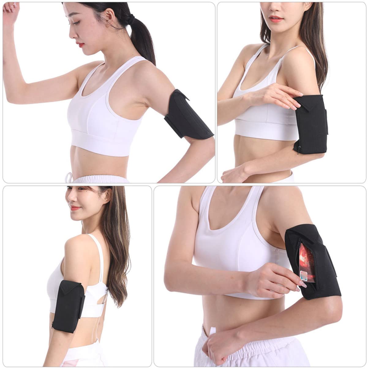 4 Stück Sportarmband für Smartphones Multifunktionale Handytasche für Outdoor Aktivitäten Joggen Radfahren Fitness für Handymodelle Leicht Atmungsaktiv Waschbar