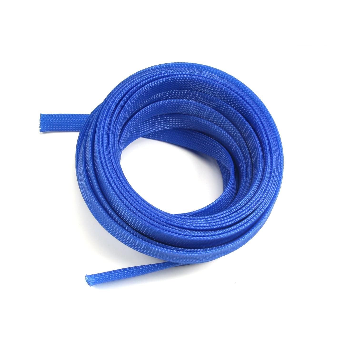 Bztoolbox PET Expandable Braided Cable Sleeve, 3.28ft - 1 inch Blue Cable Management Sleeve, Wire Tube Cord Protector for USB Cable, Power Cord, Audio Video and More, 1Pc