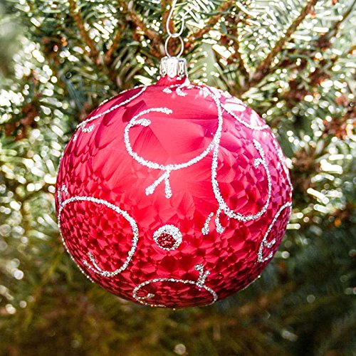 Baumschmuckset 39 Teile - Mundgeblasen - Roter Eislack - Lauschaer Glaskunst - Weihnachten