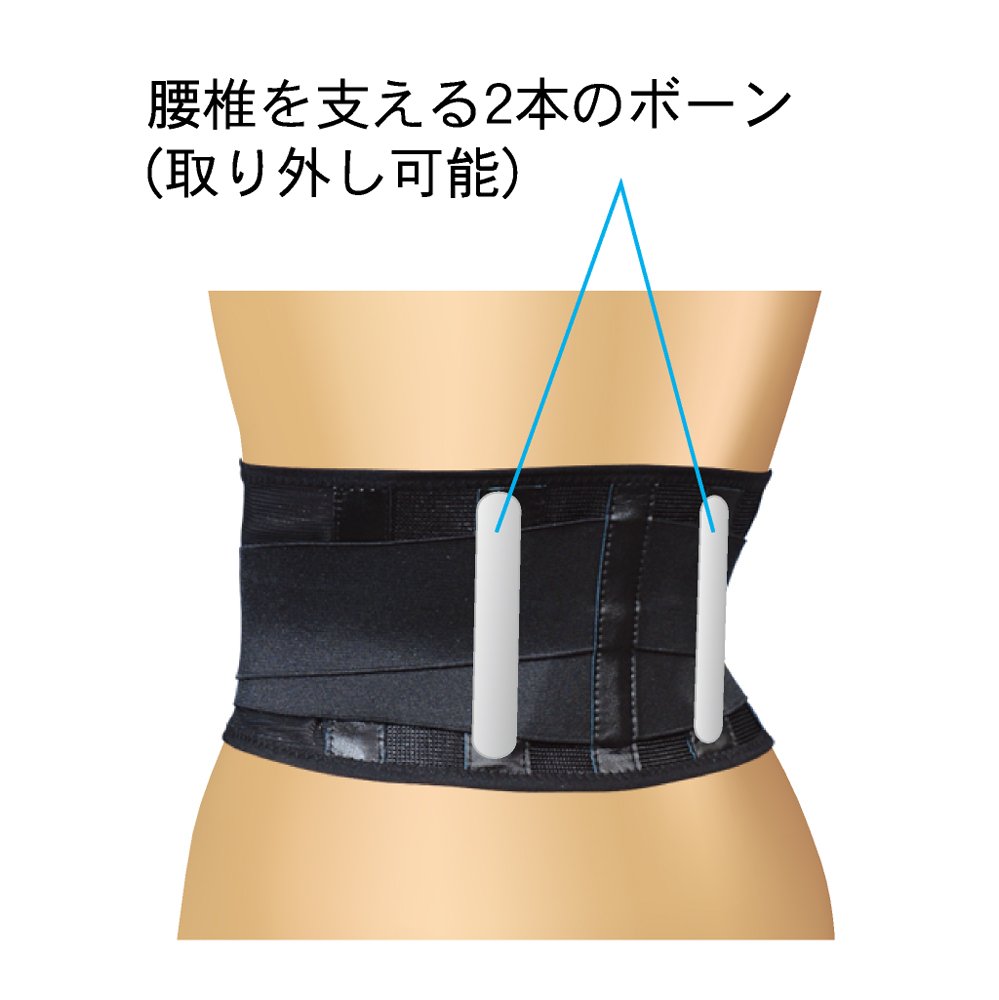 Amazon | 山田式 ブラック 腰椎スリムコルセット 腰用 Mサイズ