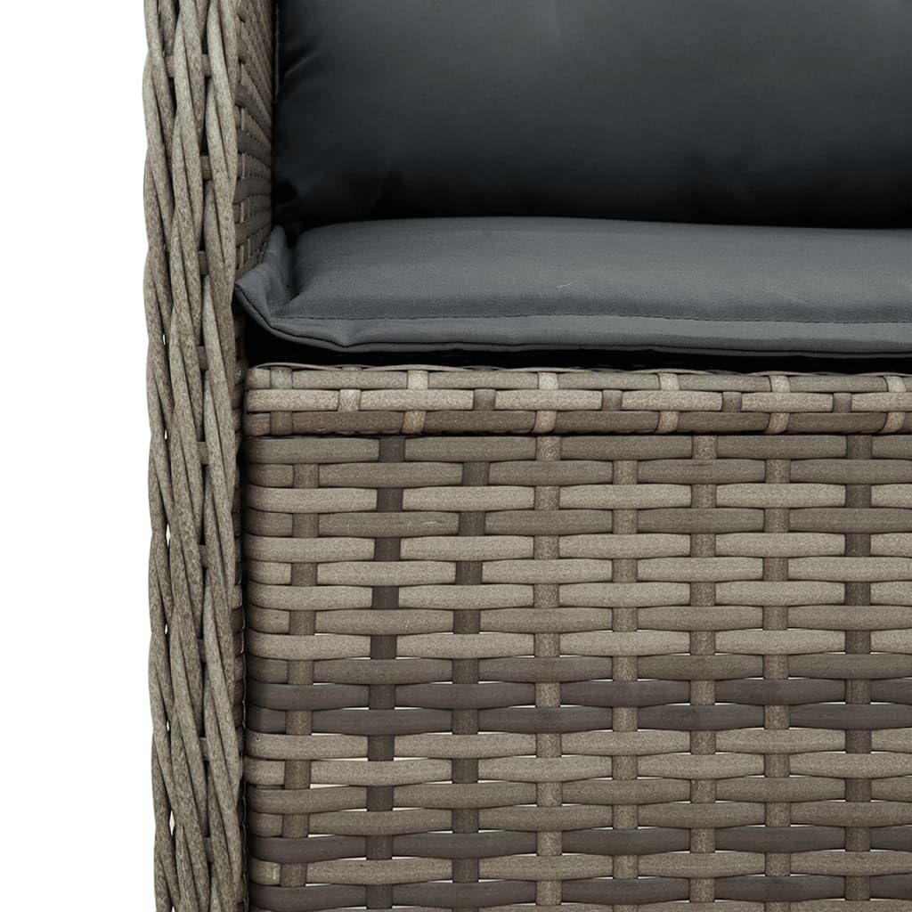 Poltrona da giardino con cuscino, 2 pezzi, regolabile, in rattan sintetico, resistente ai raggi UV, portata 110 kg, per giardino, terrazza ed esterni