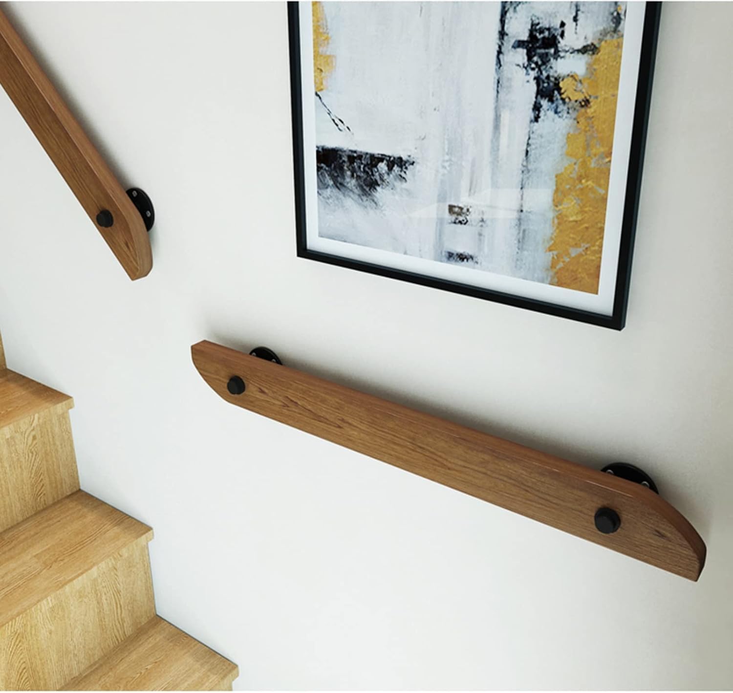 Kit per scale in legno naturale per interni, sistema antiscivolo completo per sicurezza e stile, perfetto per ristrutturazione casa e decorazione scale