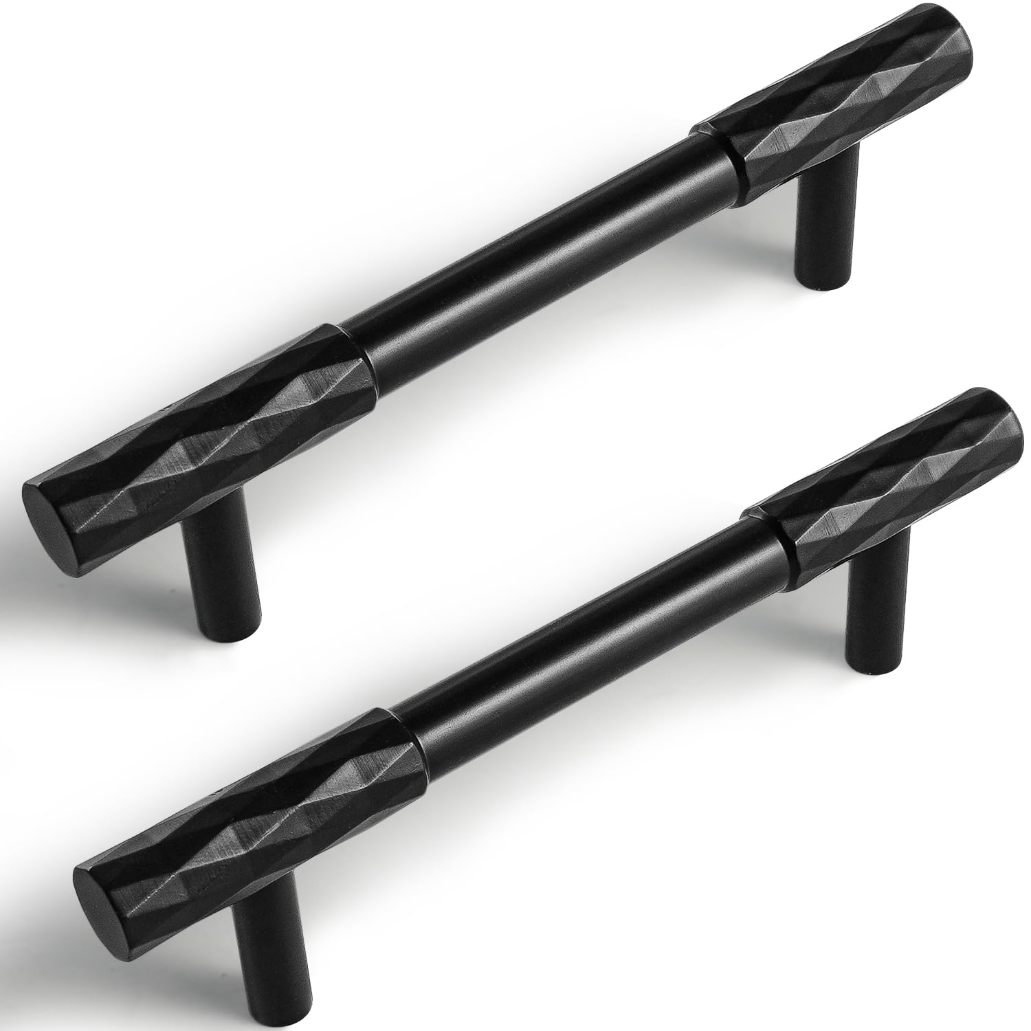 Doroom 8 Stück 14,7 cm massive Stangengriffe Schubladengriffe Schrank Küche Möbel Kleiderschrank Kommode Ziehen Heavy Duty Hardware, Mattschwarz, M