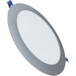 Paneles Calados En Mdf LED ATOMANT Panel LED Redondo Marco Plata 20W 225mm CCT, Con Selector de Color (Blanco Calido, Neutro o Frio), Corte 205mm, 1800 Lumenes, Driver Incluido