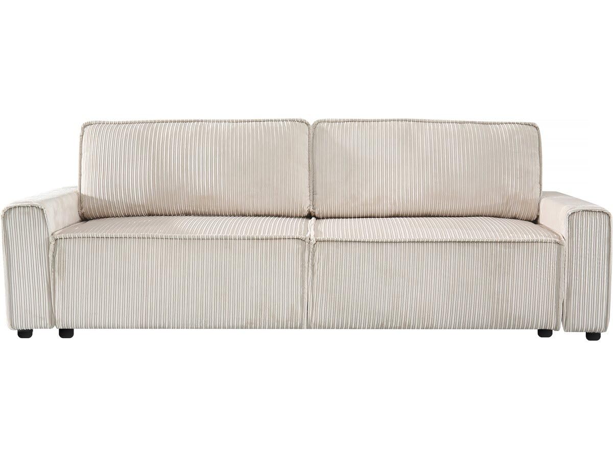 Habitat et Jardin Canapé Convertible en Velours côtelé Montaigne -3 Places - Beige