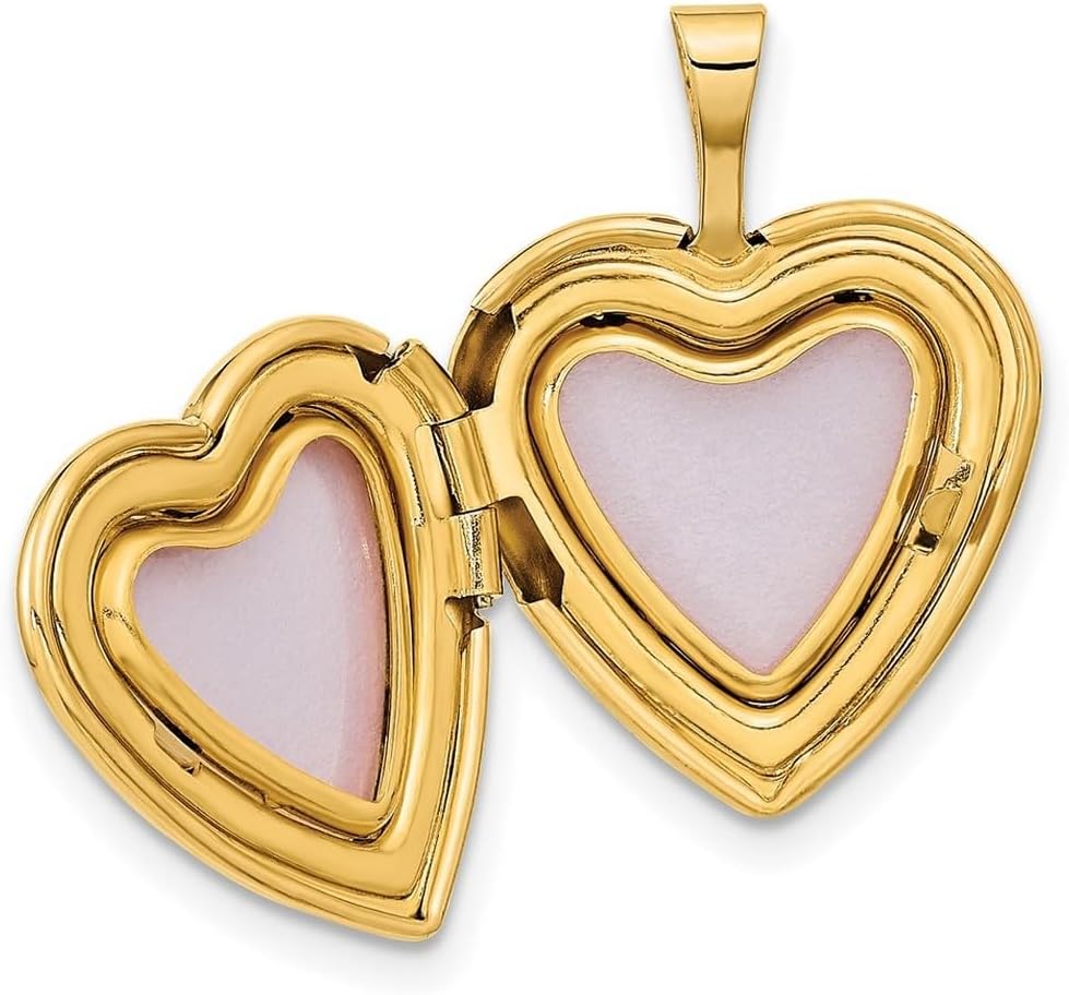 JewelryWeb 14k Gold 16mm Floral Love Heart Locket Locket Necklace for Women - Image 5