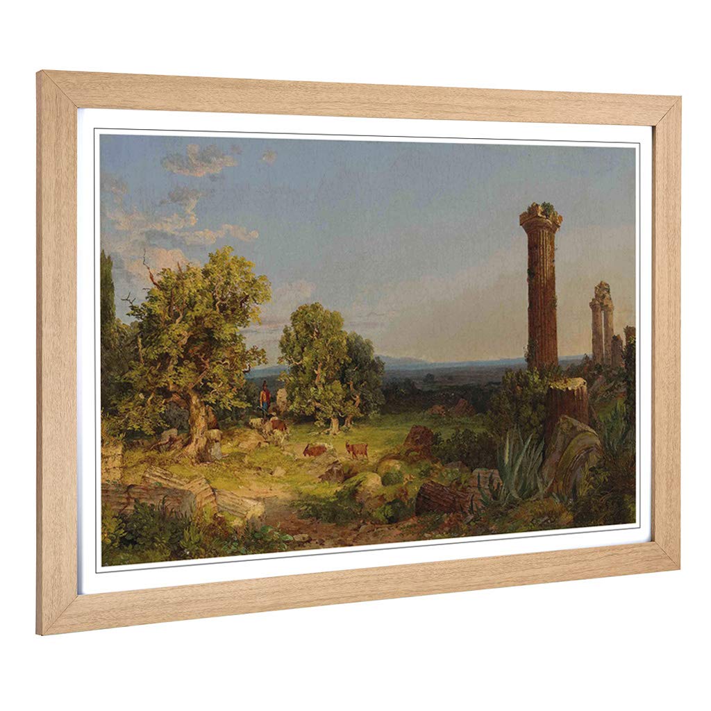 Big Box Art Framed Print of Jasper Francis Cropsey Landscape Design | Wall Art Picture | Home Decor for Kitchen, Living Room, Bedroom, Hallway, Oak, A2 / 24.5x18 Inch / 62x45cm