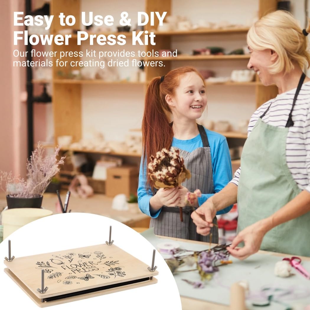 Kit de bricolage en tilleul avec vis, fournitures d'art floral pour projets de préservation des plantes, des feuilles et des pétales de 20,6 cm