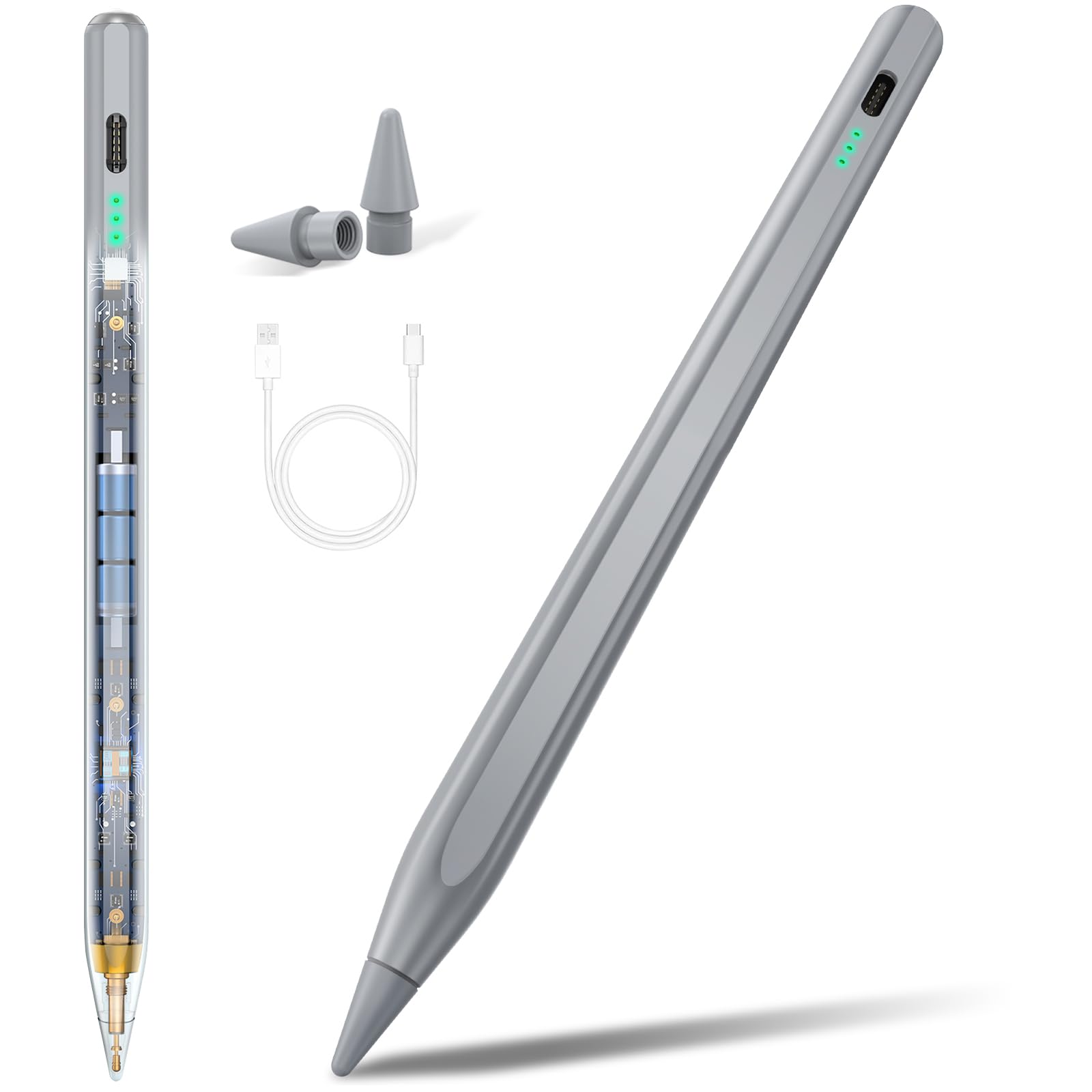 Stylus Pen for Apple iPad 2018-2025, Fast Charging Pencil with High Precision & Tilt Sensitivity & Palm Rejection, for iPad 11 A16/10/9/8/7/6th Gen, Pro 12.9/11/13 Inch M4, Air 3/4/5/M2/M3, White — view 12