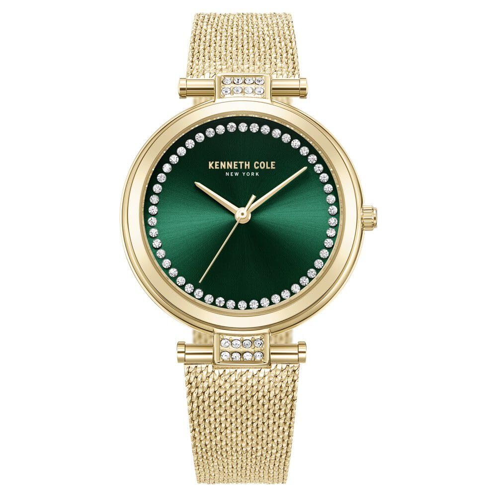 Kenneth Cole Quartz Analog Green Dial Golden Stainless Steel Strap Watch for Women-KCWLG0026801LD (B0CSKF2VCX) Amazon Price History, Amazon Price Tracker