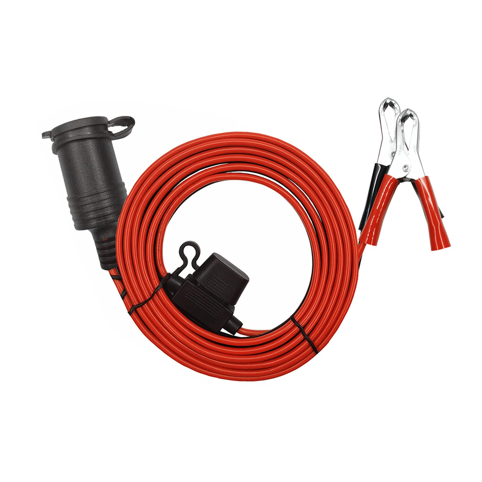Cigarette Lighter Socket Alligator Clamp - 10ft Battery Clips to Female Car Cigarette Lighter Socket Adapter Extension Cord