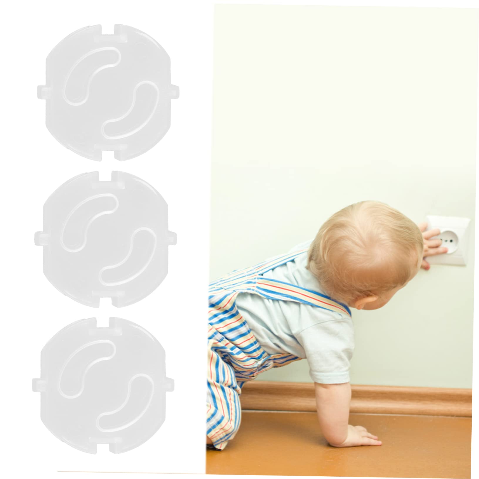 VICASKY 100piezas De Enchufe Transparentes Para Cubiertas De Seguridad Para Enchufes De Protección Infantil Fáciles De Instalar Protección Efectiva Para