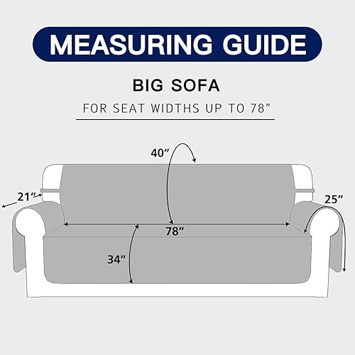 Miniatura 5 de YuppieLife Funda de sofá reversible, funda protectora duradera y antideslizante para muebles, para mascotas, perros, niños, sofá biplaza de 46