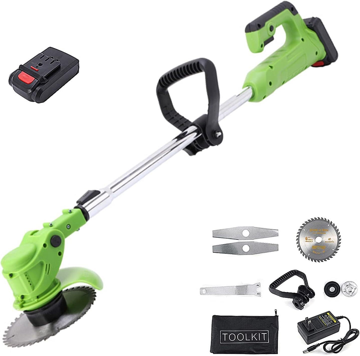 Tondeuse à gazon portable télescopique avec batterie rechargeable lithium 24V
