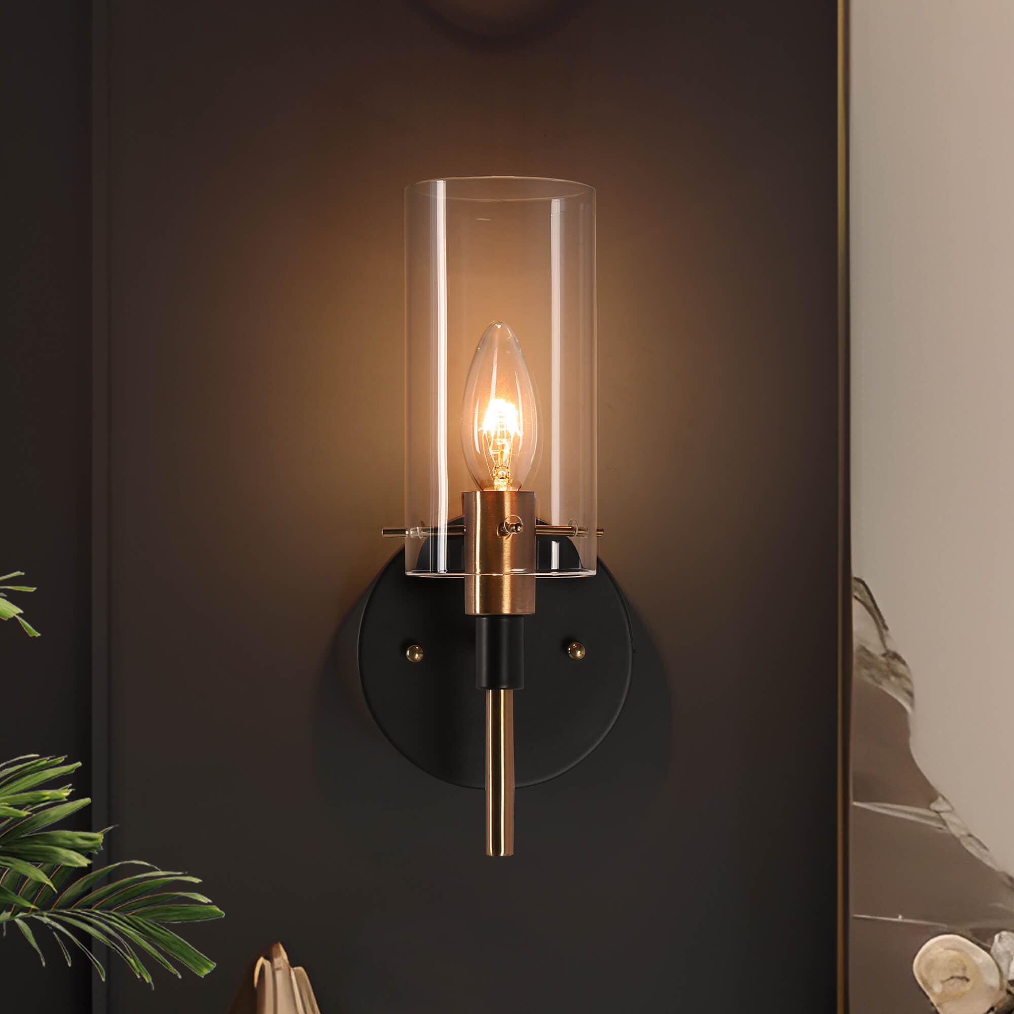 KSANA Black and Gold Wall Sconce