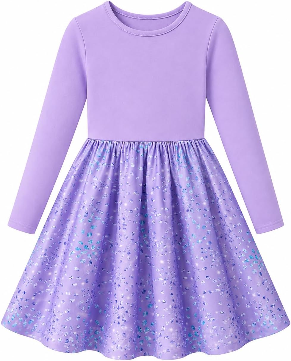 Vogseek Girls Dress Toddler Fall Dress Long Sleeve Dresses Ages 3-7