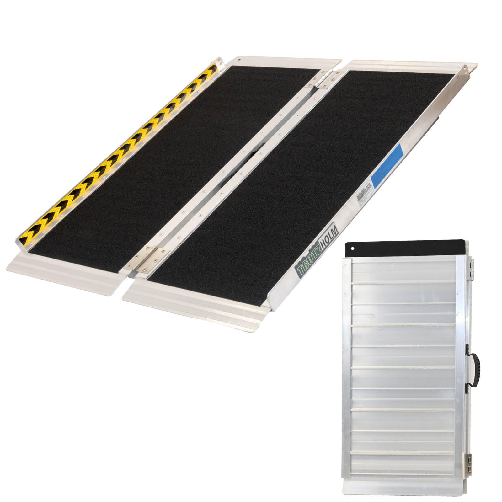TRUTZHOLM Alu Rollstuhlrampe klappbar 91 cm Traglast 272 kg schwarz/grau Antirutsch beschichtet Auffahrrampe