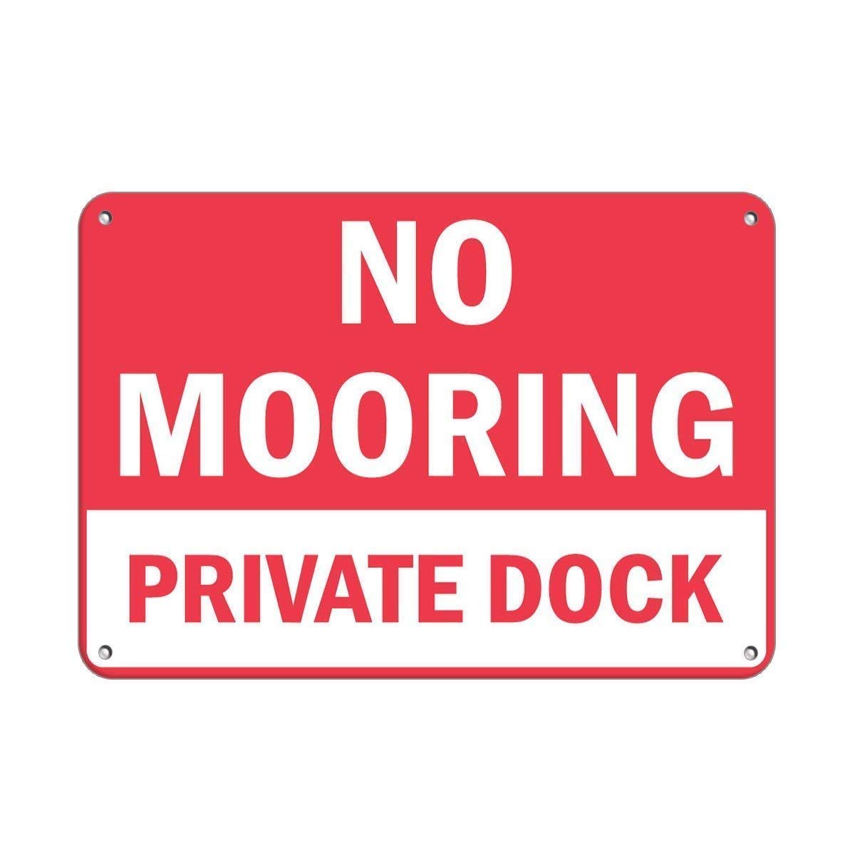 Yelacecca Metal Sign 8X12 Inches Decorative Sign No Mooring Private Dock Activity Sign Park Signs Marina Aluminum Metal Sign Yard Fence Sign Gift