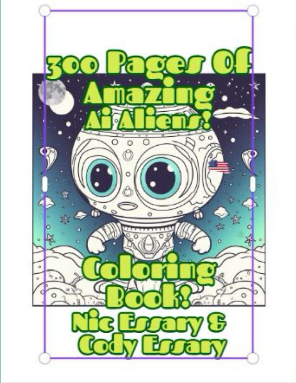 Livre de coloriage AI Aliens grand format 300 pages cahier de dessin extraterrestre