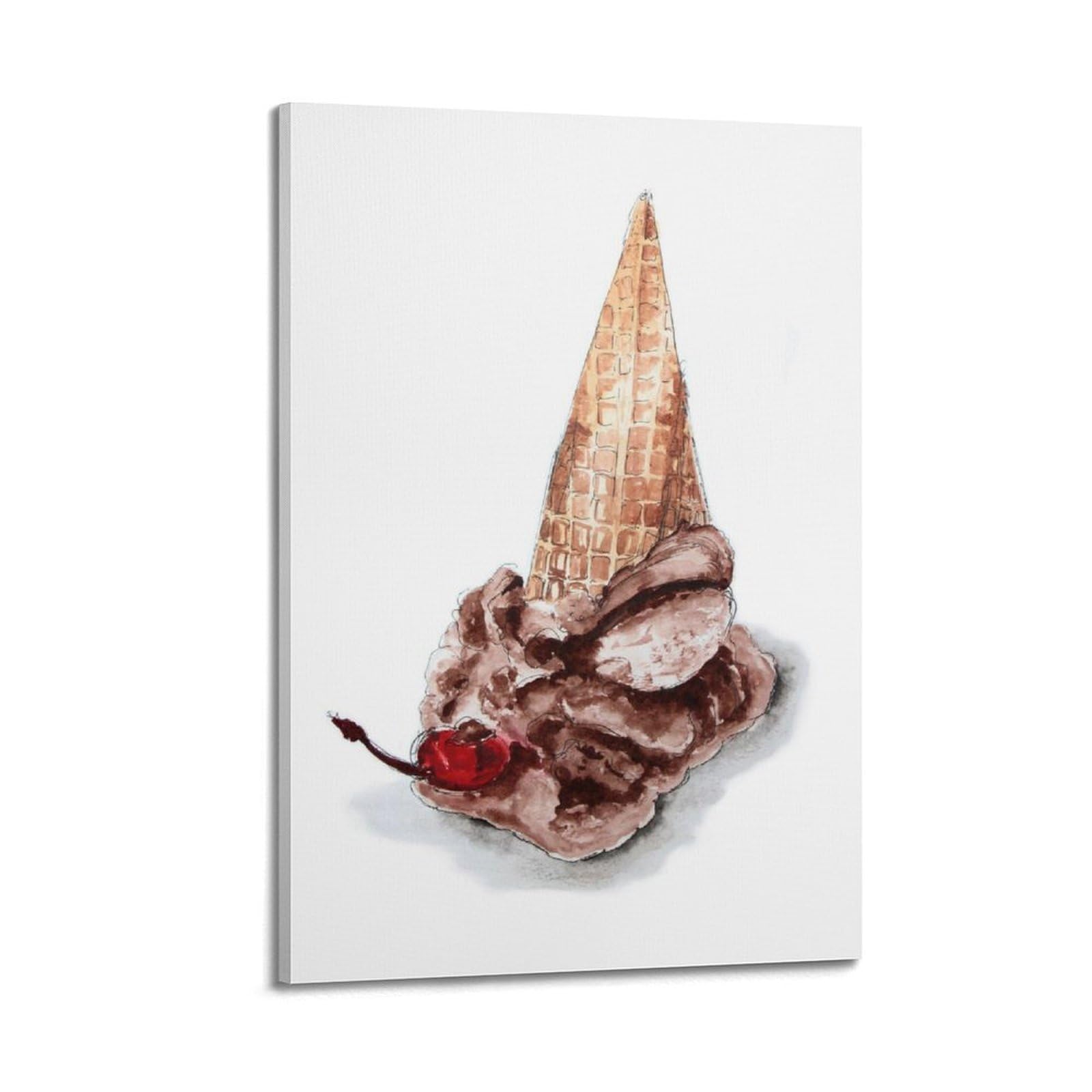 Impression sur toile motif cerises chocolat crème glacée 20x30 - 6