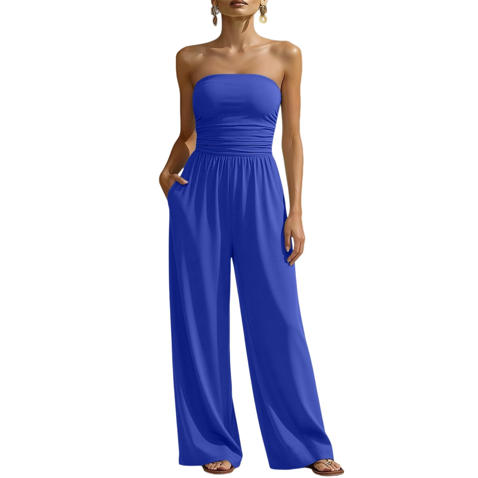 Mono para mujer, elegante, festivo, traje de pantalón, sexy, mono bandeau